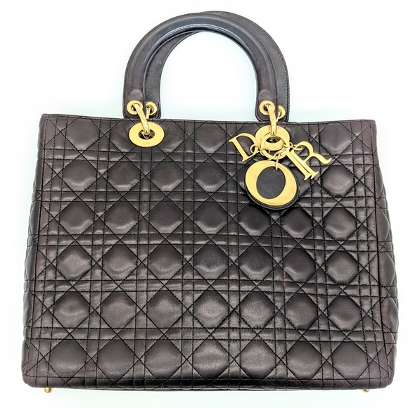 Dior Lady Dior (Large Dark Brown) - Picture 1 of 9